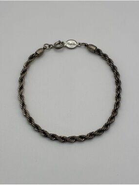 Vintage Napier Silver-Tone Rope Chain Bracelet Size 8
